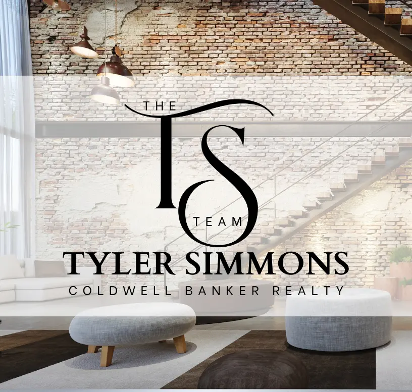 The Tyler Simmons Team logo displayed in a living room